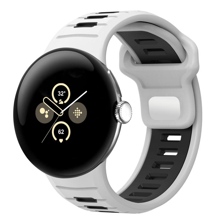 Correia de Relógio em Silicone com Fivela Reversa de Duas Cores, Para Google Pixel Watch 4 / Watch 3 45mm