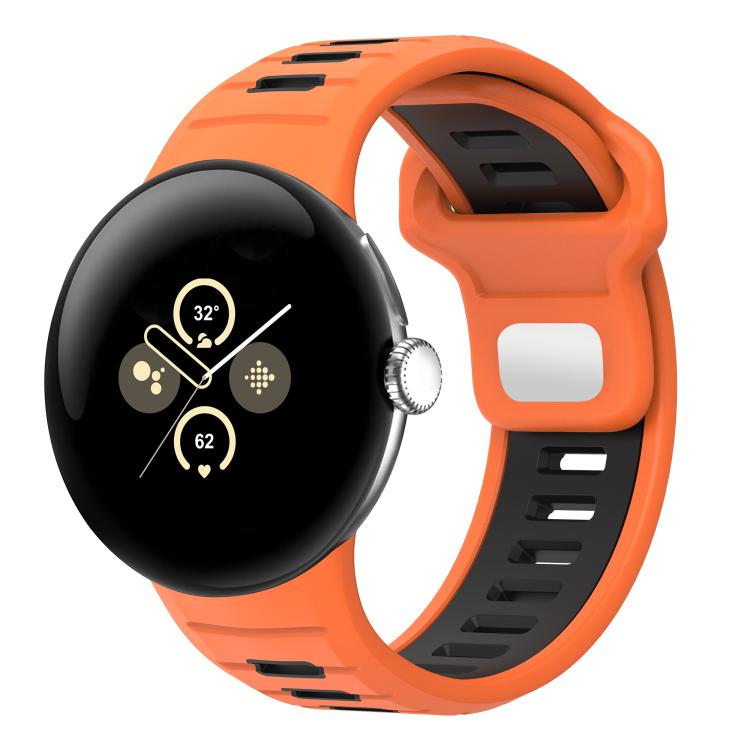 Correia de Relógio em Silicone com Fivela Reversa de Duas Cores, Para Google Pixel Watch 4 / Watch 3 45mm