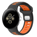 Correia de Relógio em Silicone com Fivela Reversa de Duas Cores, Para Google Pixel Watch 4 / Watch 3 45mm