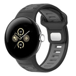 Correia de Relógio em Silicone com Fivela Reversa de Duas Cores, Para Google Pixel Watch 4 / Watch 3 45mm