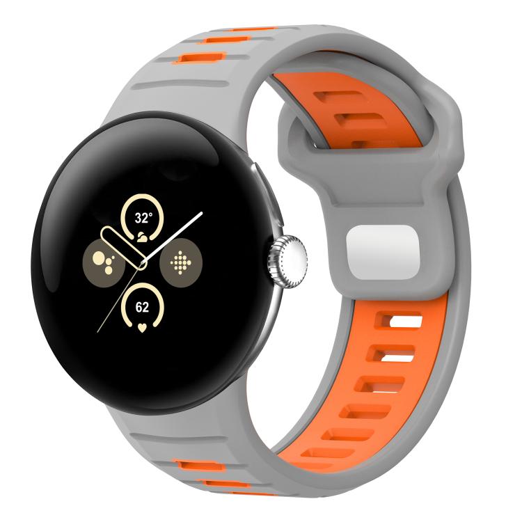 Correia de Relógio em Silicone com Fivela Reversa de Duas Cores, Para Google Pixel Watch 4 / Watch 3 45mm