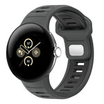 Correia de Relógio em Silicone com Fivela Reversa de Duas Cores, Para Google Pixel Watch 4 / Watch 3 45mm