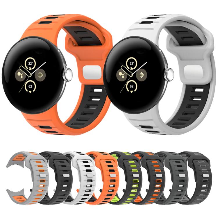 Correia de Relógio em Silicone com Fivela Reversa de Duas Cores, Para Google Pixel Watch 4 / Watch 3 45mm