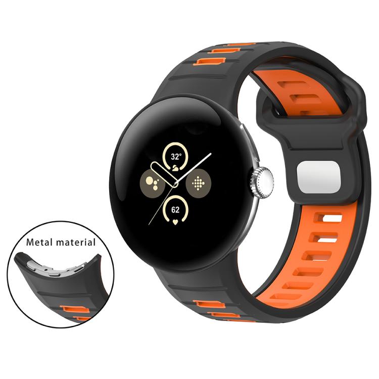 Correia de Relógio em Silicone com Fivela Reversa de Duas Cores, Para Google Pixel Watch 4 / Watch 3 45mm