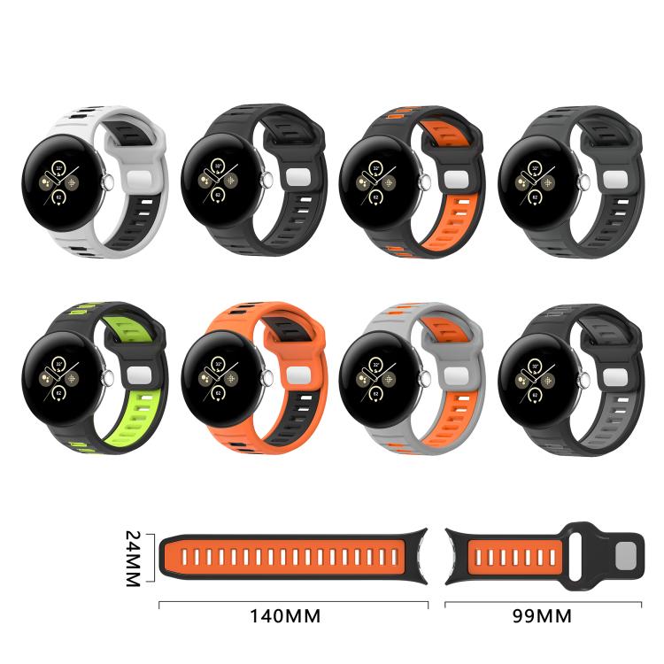 Correia de Relógio em Silicone com Fivela Reversa de Duas Cores, Para Google Pixel Watch 4 / Watch 3 45mm