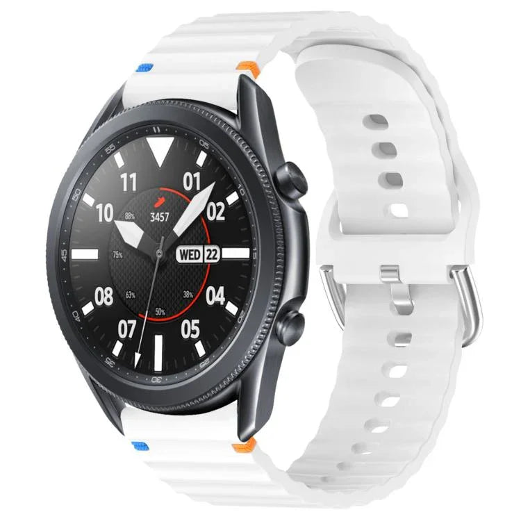 Correia de Relógio em Silicone com Grão Ondulado e Costura 22mm, Para Samsung Galaxy Watch 3 45mm
