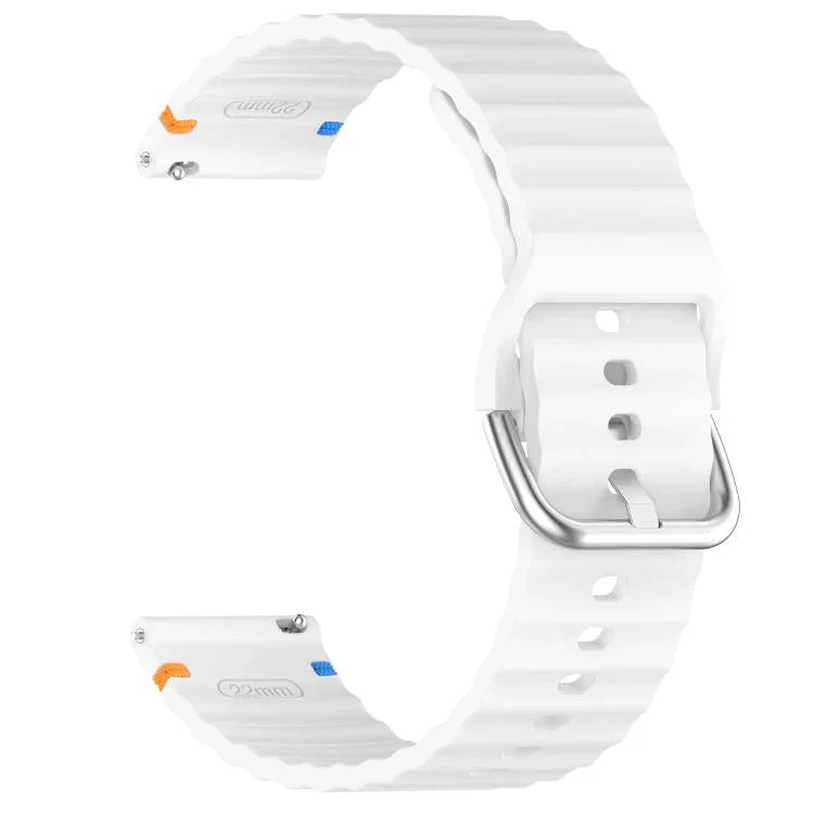 Wavy Grain Stitched 22mm Silicone Watch Band, For Samsung Galaxy Watch 3 45mm