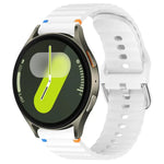 Correia de Relógio em Silicone com Grão Ondulado e Costura 20mm, Para Samsung Galaxy Watch 7 40 / 44mm