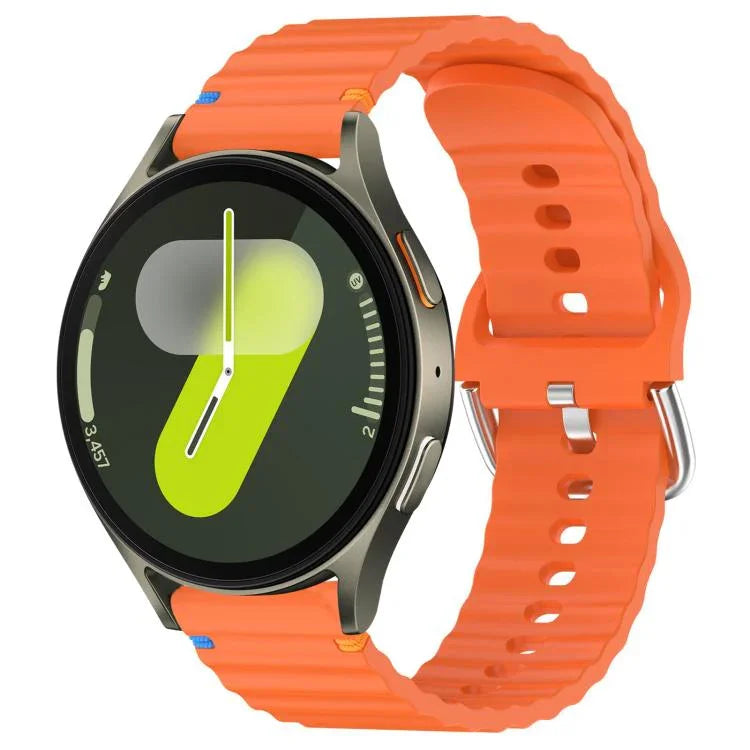 Correia de Relógio em Silicone com Grão Ondulado e Costura 20mm, Para Samsung Galaxy Watch 7 40 / 44mm