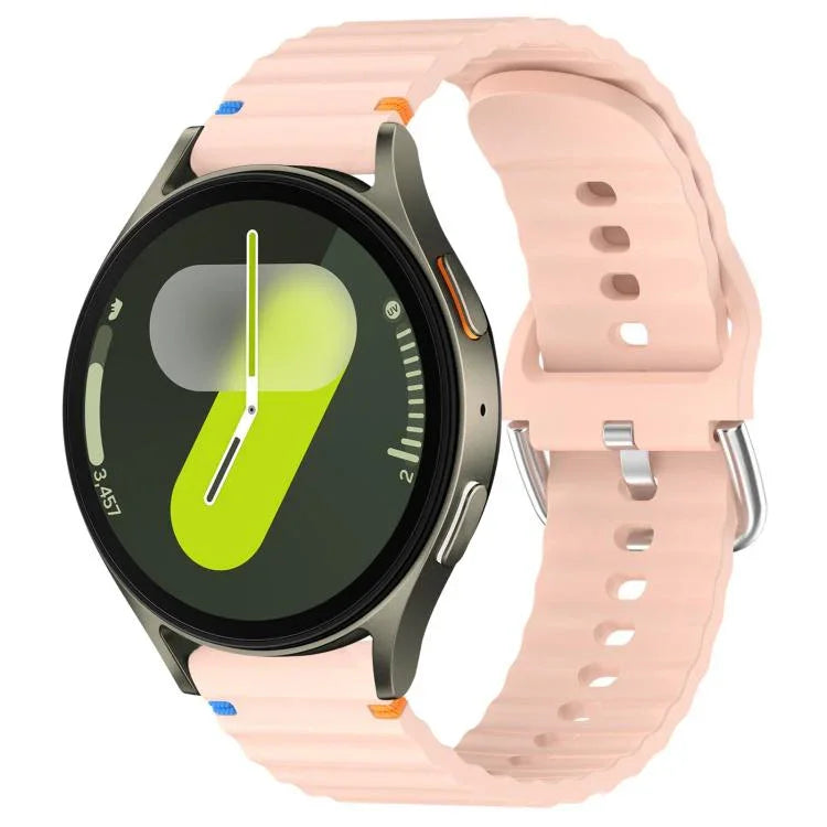 Correia de Relógio em Silicone com Grão Ondulado e Costura 20mm, Para Samsung Galaxy Watch 7 40 / 44mm