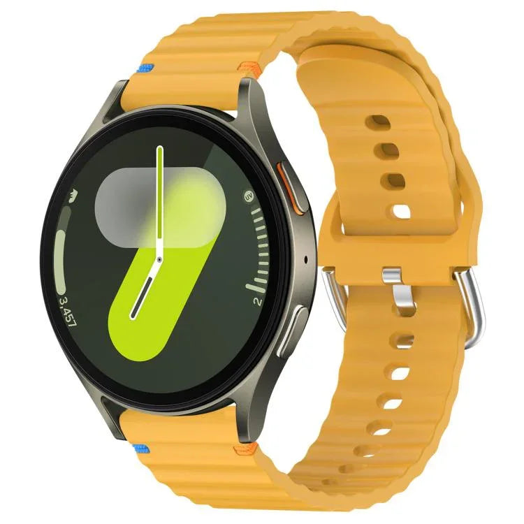 Correia de Relógio em Silicone com Grão Ondulado e Costura 20mm, Para Samsung Galaxy Watch 7 40 / 44mm