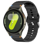 Correia de Relógio em Silicone com Grão Ondulado e Costura 20mm, Para Samsung Galaxy Watch 7 40 / 44mm