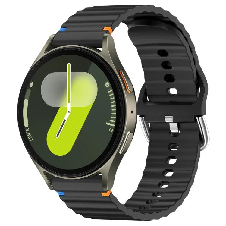 Correia de Relógio em Silicone com Grão Ondulado e Costura 20mm, Para Samsung Galaxy Watch 7 40 / 44mm
