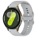 Correia de Relógio em Silicone com Grão Ondulado e Costura 20mm, Para Samsung Galaxy Watch 7 40 / 44mm