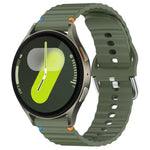 Correia de Relógio em Silicone com Grão Ondulado e Costura 20mm, Para Samsung Galaxy Watch 7 40 / 44mm