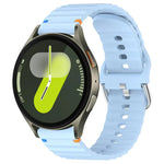 Correia de Relógio em Silicone com Grão Ondulado e Costura 20mm, Para Samsung Galaxy Watch 7 40 / 44mm