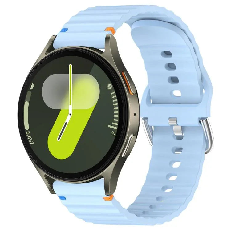 Correia de Relógio em Silicone com Grão Ondulado e Costura 20mm, Para Samsung Galaxy Watch 7 40 / 44mm
