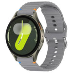Correia de Relógio em Silicone com Grão Ondulado e Costura 20mm, Para Samsung Galaxy Watch 7 40 / 44mm