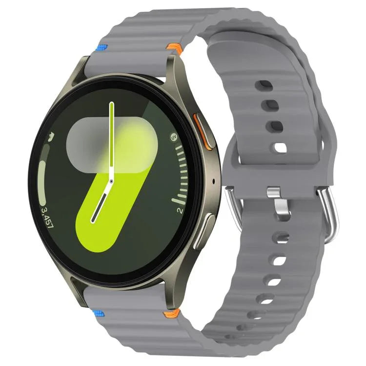 Correia de Relógio em Silicone com Grão Ondulado e Costura 20mm, Para Samsung Galaxy Watch 7 40 / 44mm