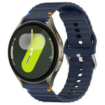 Correia de Relógio em Silicone com Grão Ondulado e Costura 20mm, Para Samsung Galaxy Watch 7 40 / 44mm