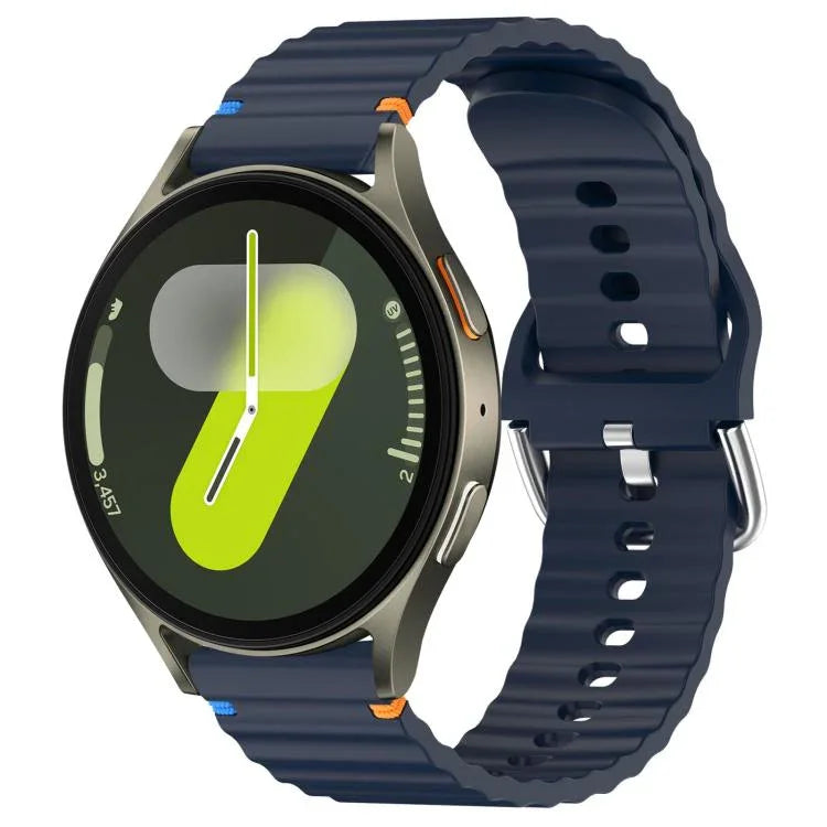 Correia de Relógio em Silicone com Grão Ondulado e Costura 20mm, Para Samsung Galaxy Watch 7 40 / 44mm