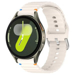 Correia de Relógio em Silicone com Grão Ondulado e Costura 20mm, Para Samsung Galaxy Watch 7 40 / 44mm