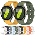 Correia de Relógio em Silicone com Grão Ondulado e Costura 20mm, Para Samsung Galaxy Watch 7 40 / 44mm