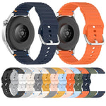 Correia de Relógio em Silicone com Grão Ondulado e Costura 20mm, Para Samsung Galaxy Watch 7 40 / 44mm