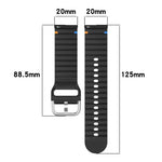 Correia de Relógio em Silicone com Grão Ondulado e Costura 20mm, Para Samsung Galaxy Watch 7 40 / 44mm