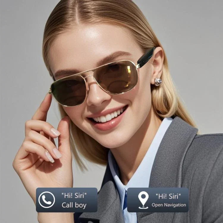 Óculos Inteligentes GS02, Suporta Assistente de Voz / Chamadas Bluetooth / Fotografia por Controlo Remoto