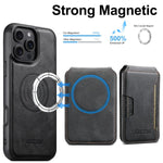 Capa de telemóvel em pele com textura de couro Suteni M3 Card Bag MagSafe, para iPhone 13 Pro Max, para iPhone 13 Pro, para iPhone 13, para iPhone 12, para iPhone 12 Pro Max, para iPhone 12 Pro