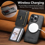 Capa de telemóvel em pele com textura de couro Suteni M3 Card Bag MagSafe, para iPhone 13 Pro Max, para iPhone 13 Pro, para iPhone 13, para iPhone 12, para iPhone 12 Pro Max, para iPhone 12 Pro
