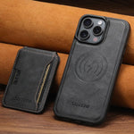 Capa de telemóvel em pele com textura de couro Suteni M3 Card Bag MagSafe, para iPhone 13 Pro Max, para iPhone 13 Pro, para iPhone 13, para iPhone 12, para iPhone 12 Pro Max, para iPhone 12 Pro