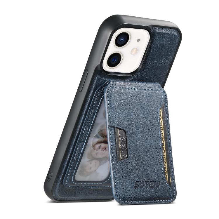 Capa de telemóvel em pele com textura de couro Suteni M3 Card Bag MagSafe, para iPhone 13 Pro Max, para iPhone 13 Pro, para iPhone 13, para iPhone 12, para iPhone 12 Pro Max, para iPhone 12 Pro