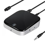 Receptor/Transmissor de Áudio Bluetooth 5.0 de Fibra Óptica 2 em 1, preto