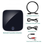 Receptor/Transmissor de Áudio Bluetooth 5.0 de Fibra Óptica 2 em 1, preto