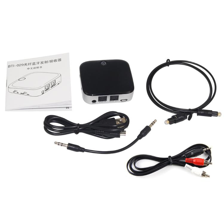 Receptor/Transmissor de Áudio Bluetooth 5.0 de Fibra Óptica 2 em 1, preto