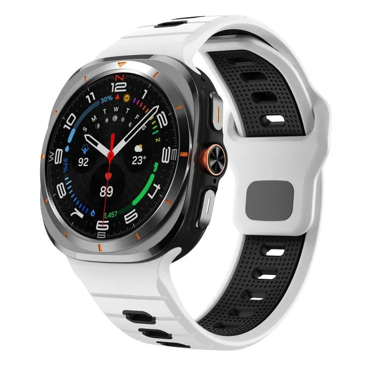 Pulseira de Relógio de Silicone com Fivela Invertida e Risca Horizontal, Para Samsung Galaxy Watch Ultra 47mm / Ultra 2025