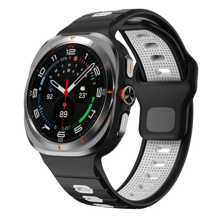 Pulseira de Relógio de Silicone com Fivela Invertida e Risca Horizontal, Para Samsung Galaxy Watch Ultra 47mm / Ultra 2025