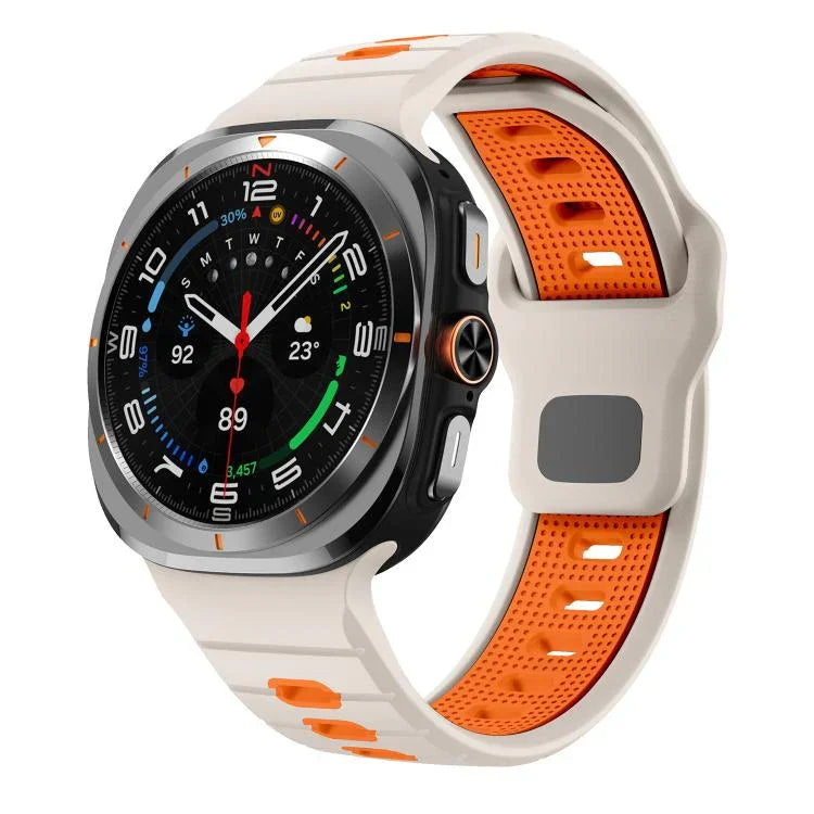 Pulseira de Relógio de Silicone com Fivela Invertida e Risca Horizontal, Para Samsung Galaxy Watch Ultra 47mm / Ultra 2025