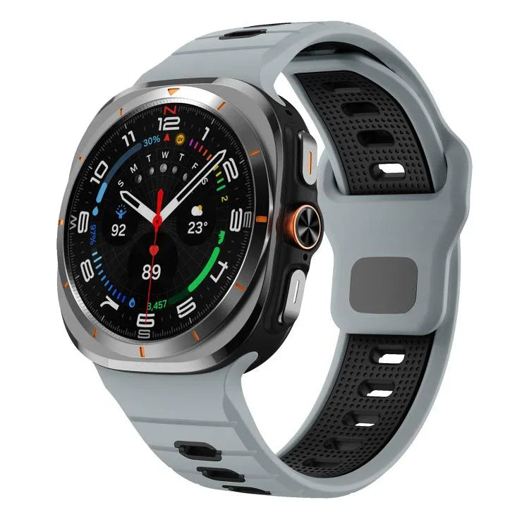 Pulseira de Relógio de Silicone com Fivela Invertida e Risca Horizontal, Para Samsung Galaxy Watch Ultra 47mm / Ultra 2025