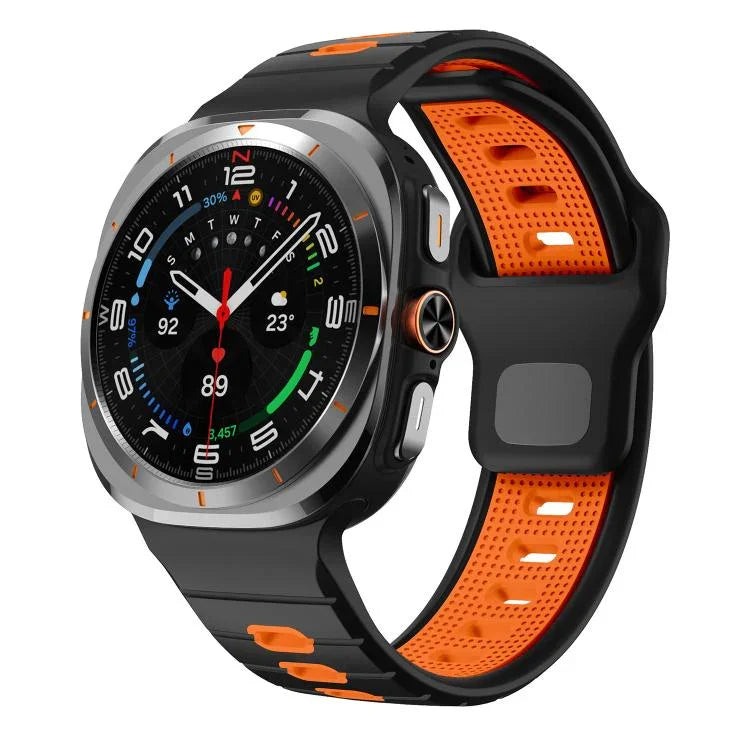 Pulseira de Relógio de Silicone com Fivela Invertida e Risca Horizontal, Para Samsung Galaxy Watch Ultra 47mm / Ultra 2025