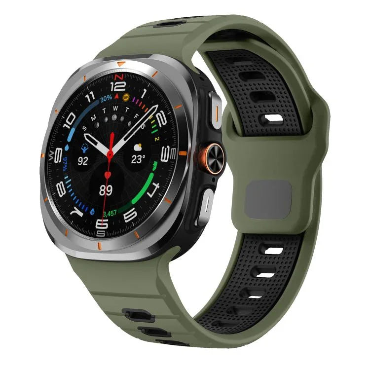 Pulseira de Relógio de Silicone com Fivela Invertida e Risca Horizontal, Para Samsung Galaxy Watch Ultra 47mm / Ultra 2025