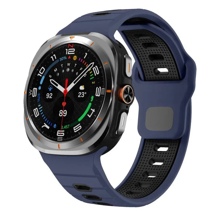 Pulseira de Relógio de Silicone com Fivela Invertida e Risca Horizontal, Para Samsung Galaxy Watch Ultra 47mm / Ultra 2025
