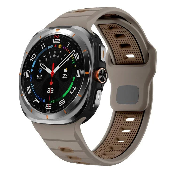 Pulseira de Relógio de Silicone com Fivela Invertida e Risca Horizontal, Para Samsung Galaxy Watch Ultra 47mm / Ultra 2025