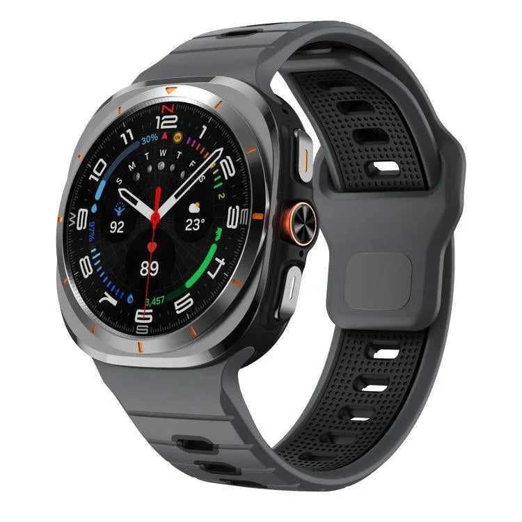 Pulseira de Relógio de Silicone com Fivela Invertida e Risca Horizontal, Para Samsung Galaxy Watch Ultra 47mm / Ultra 2025
