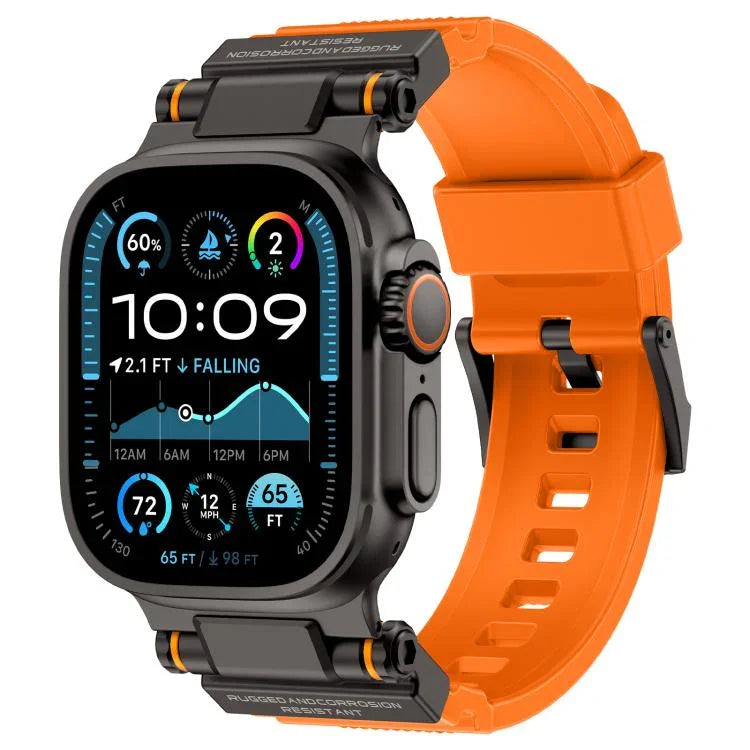 Bracelete de TPU com Conector Metálico para Explorador Outdoor Kalebol, Para Apple Watch 46mm / 49mm / 45mm / 44mm
