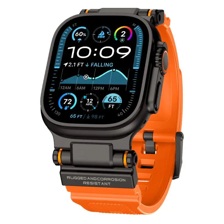 Bracelete de TPU com Conector Metálico para Explorador Outdoor Kalebol, Para Apple Watch 46mm / 49mm / 45mm / 44mm