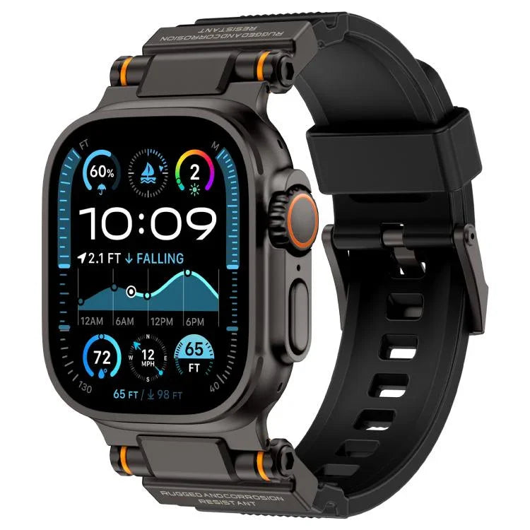 Bracelete de TPU com Conector Metálico para Explorador Outdoor Kalebol, Para Apple Watch 46mm / 49mm / 45mm / 44mm