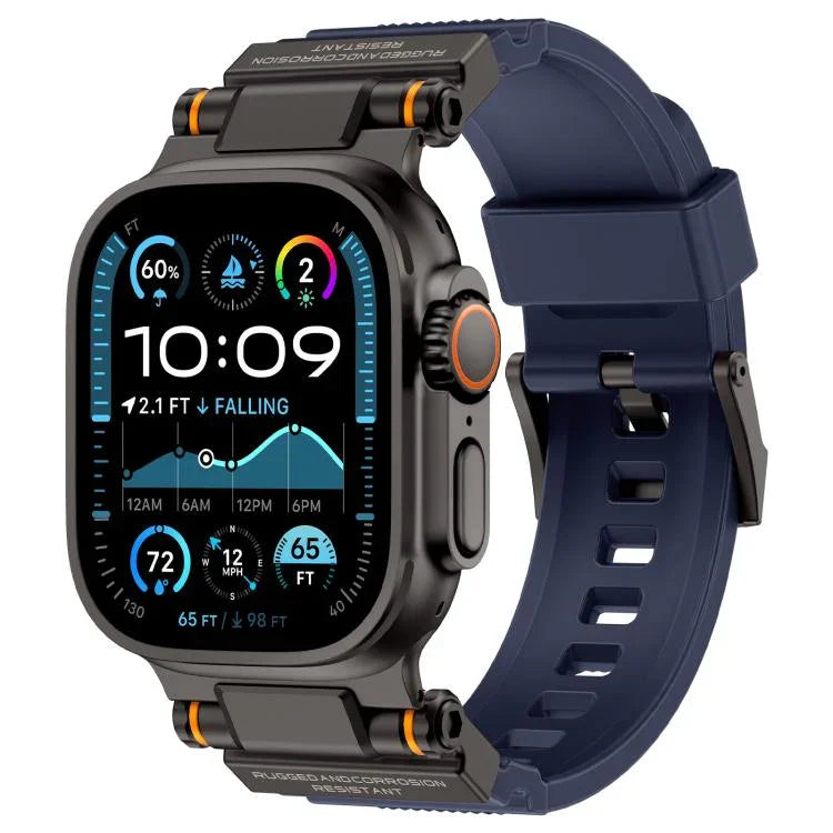 Bracelete de TPU com Conector Metálico para Explorador Outdoor Kalebol, Para Apple Watch 46mm / 49mm / 45mm / 44mm